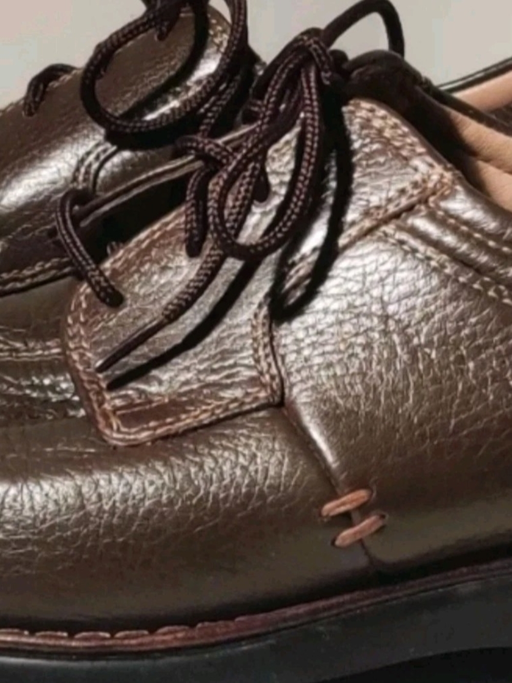 Nunn Bush Mens 9M Brown Leather & Sheepskin Lining Lace Up Loafers NEW - Picture 10 of 13